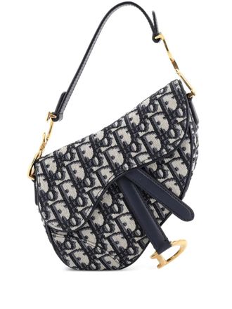 Dior Saddle Handbag Oblique Canvas Mini shoulder bag - Blu