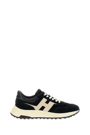 Hogan Black Nubuck Leather Hyperlight Sneakers