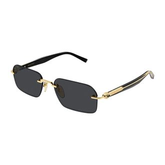Gucci Rechthoekige Zonnebril - Heren - Accessoires - Geel - Maat: 55 MM