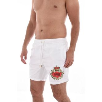 Cavalli Badmode, Heren, Wit, M, Polyester, Logo Print Zwemshorts - Klassiek