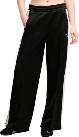 Puma T7 Wide Leg Track Pants in Puma Black at Nordstrom, Size X-Large