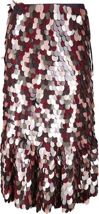 Dries Van Noten Textured Wrap Skirt With Herringbone Sequins