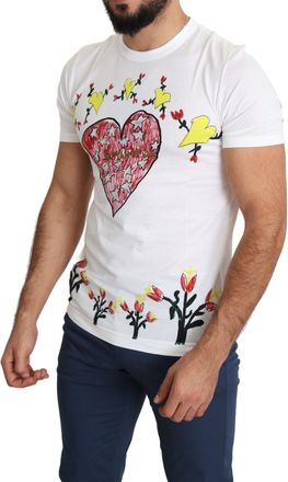 Dolce & Gabbana White Saint Valentine Print Cotton Men T-Shirt