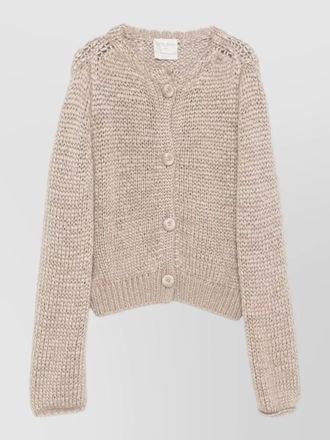 Forte_Forte cashmere blend knit cardigan round neck