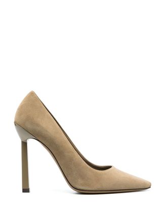 Ferragamo Justina pointed-toe 110mm pumps - women - Calf Leather/Calf Suede/Calf Leather - 4.5 - Neutrals