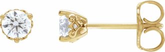 Diamond2Deal 14K Gold 1/3ct Lab-Grown Diamond Vintage-Inspired Earrings Clarity SI, Color G-H