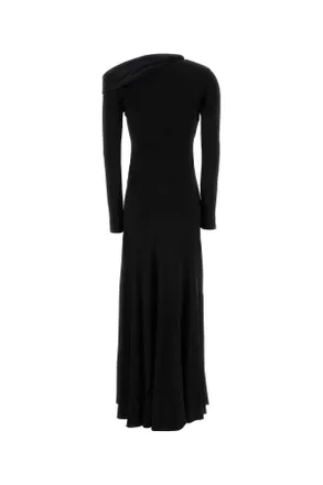 Alberta Ferretti Crepe Long Dress - Black