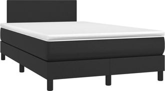 vidaXL Vidaxl - Cama Box Spring Con Colch&oacute;n Cuero Sint&eacute;tico Negro 120x200 Cm