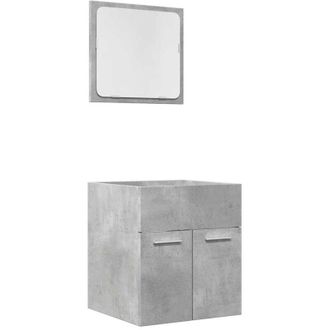 vidaXL Set Mobili da Bagno 2 pz Grigio Cemento in Legno Multistrato - Vidaxl
