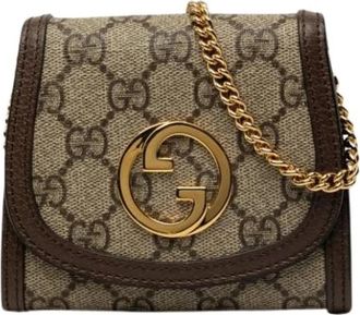 Gucci Pre-owned Blondie Wallet on Chain - Dames - Vintage Mini Tas - Beige - ONE Size - Leer - Vintage