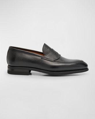 Bontoni Men & apos;s Principe Grain Loafer Pebble Rubber Sole