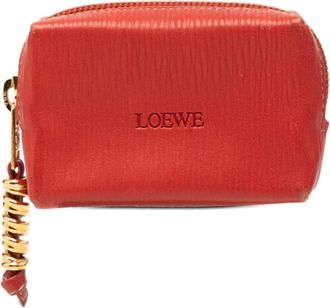 Loewe Pre-owned Clutches, female, Red, Size: ONE SIZE Pre-owned Leather Coin Purse