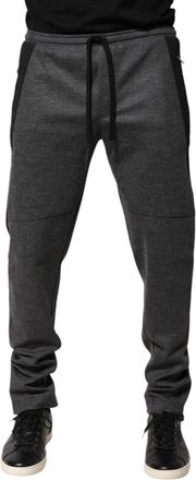 Dolce & Gabbana Mens Slim Fit Drawstring Pants - Grey Wool - Size EU 52 (Mens)