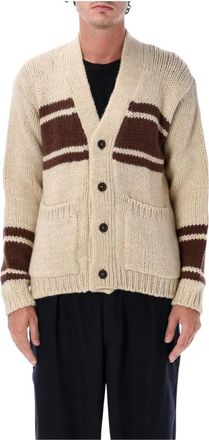 Universal Works Langdale Cardigan - Heren - Vesten - Beige - M - Wol - Truien & Vesten