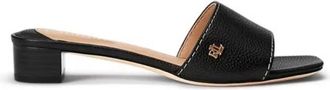 Ralph Lauren Schoenen, Dames, Zwart, 40 EU, Leer, Fay Sandalen van getrommeld leer