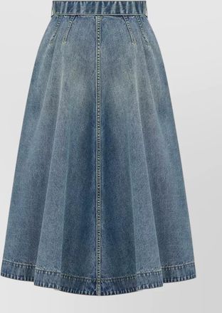 Dior high-waisted a-line midi denim skirt