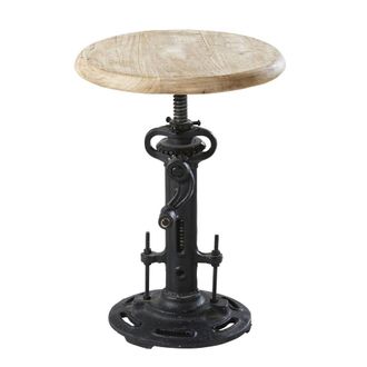 Maisons du monde Taburete regulable de mango y metal negro