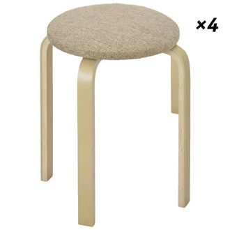 HOMCOM Taburetes apilables 40x40x45 cm caqui