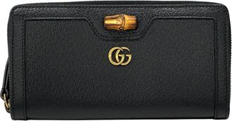 Gucci Black Leather Long Wallet (Bi-Fold) (Pre-Owned)