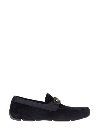 Ferragamo Navy Blue Slip On Loafers