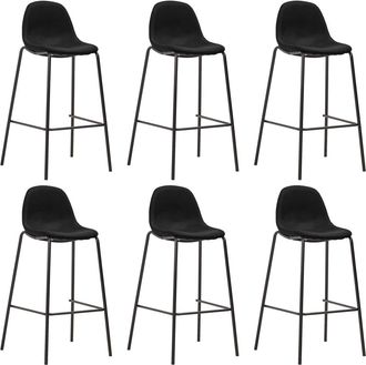 vidaXL Taburetes De Cocina 6 Unidades Tela Negro Vidaxl