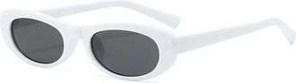 Generic Mens Small Frame Vacation Sunglasses Driving Outdoor Commuting Womens Sun Glasses(White)