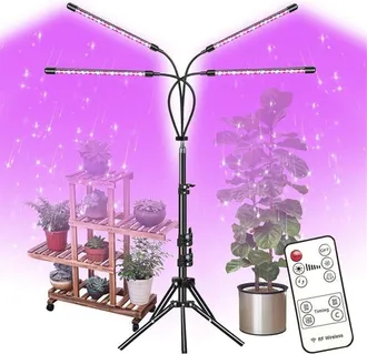 OEM L&aacute;mpara De Cultivo Led De Espectro Completo De 80 W, Roja Y Azul, Con Tr&iacute;pode, 9 Niveles De Brillo Ajustables, Intensidad De Invernadero Para Plantas 