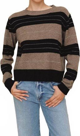 Bella Dahl Fitted Crew Sweater In Frappe Stripe