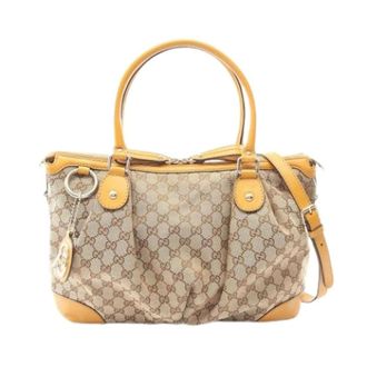 Gucci Pre-owned Handbags, female, Beige, Size: ONE SIZE Pre-owned Vintage GG Canvas Handbag