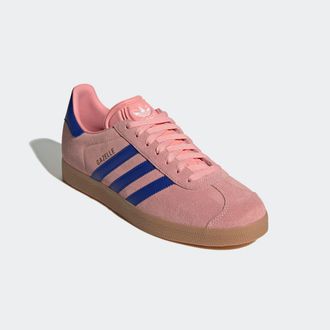 adidas Sneaker ADIDAS ORIGINALS GAZELLE, Herren, Gr. 40,5, rosa (semi pink spark, lucid blau, gum 2), Leder, Synthetik, Schuhe Sneaker