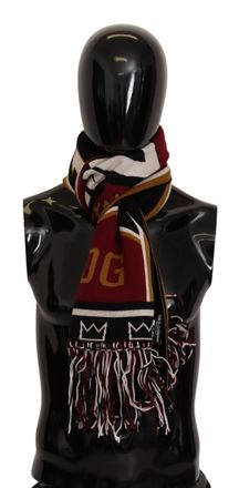 Dolce & Gabbana Mens Multicolor Wool Knit DG King Shawl Wrap Scarf - Multicolour Virgin Wool - One Size