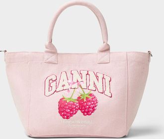 Ganni Womens Cute raspberries small tote bag