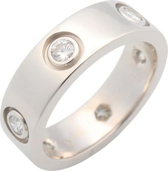 Cartier Silver Clear White Gold (18K) Band Ring (Pre-Owned)