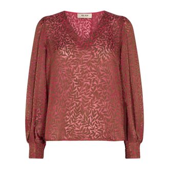 Mos Mosh Peytin Valencia Blouse - Dames - Blouses - Bruin - S - Polyester - Overhemden