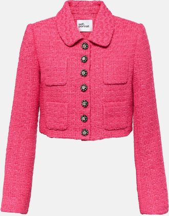 Self Portrait Cropped boucle jacket