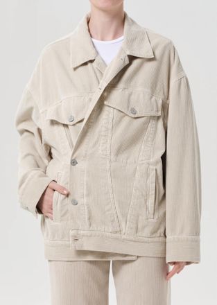 A Gold E Reworked Wayne Corduroy Jacket In Rice Grass