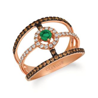 Le Vian Ladies Costa Smeralda Emeralds Rings set in 14K Strawberry Gold