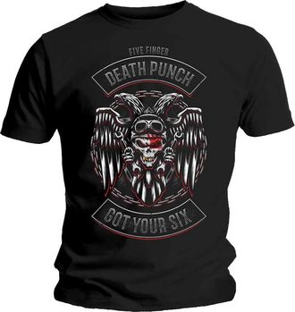 Five Finger Death Punch Official T Shirt Got Your Six Biker Badge XL Black