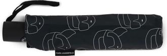 Karl Lagerfeld logo-print compact umbrella - women - Polyester - One Size - Black