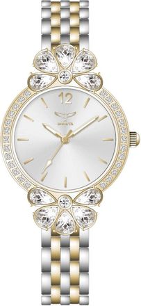 Invicta Wildflower 69107 Dames Horloge - Quartz Uurwerk - met witte Wijzerplaat - 30mm
