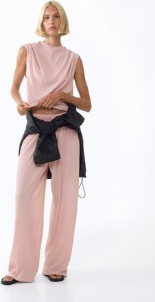 H&M Crinkled Drawstring Pants in Dusty Pink at Nordstrom, Size X-Small