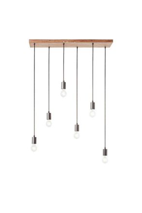 Netlighting Stellan Plate Pendant Ceiling Lamp Oak Stained Plywood Anthracite Finish