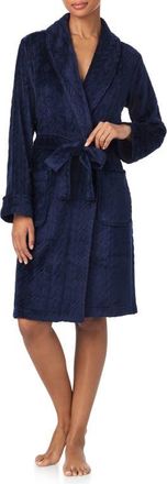 Lauren Ralph Lauren Fleece Monogram Robe in Navy at Nordstrom, Size X-Large