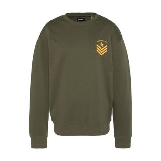 Schott NYC Sweatshirt met logo-opdruk - Heren - Sweatshirts - Groen - XL - Katoen - Hoodies & sweatvesten