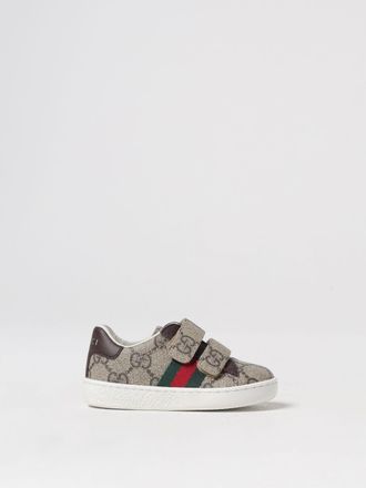 Gucci Sneakers basse da bambino in tessuto GG Supreme con chiusura a strappo