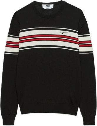 Msgm Stijlvolle Sweatshirts en Hoodies - Heren - Ronde hals truien - Zwart - L - Truien & Vesten
