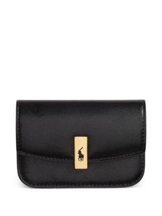Polo Ralph Lauren logo-plaque leather wallet - women - Calf Leather - One Size - Black