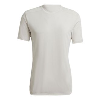 adidas Mens adidas Solid Color Back Round Neck Sports Short Sleeve White T-Shirt HJ9775