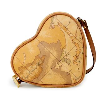Alviero Martini 1A Classe Cross Body Bags, female, Beige, Size: ONE SIZE Beige HeartShaped World Map Crossbody