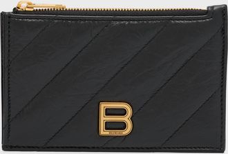 Balenciaga Crush Long Coin And Card Holder Quilted